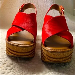 Franco sarto red suede suede size 11